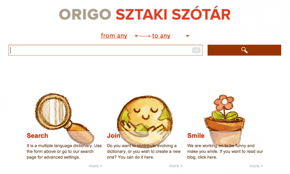 SZTAKI Dictionary user interface